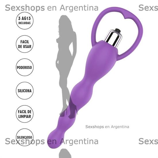 Dilatador anal con aro extractor purpura Aquila